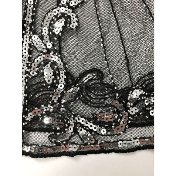 ✨ Sequin Mesh Evening Party Retro Flapper 1920s Shawl Wrap Cover Up Cape NEW - Picture 10 of 13